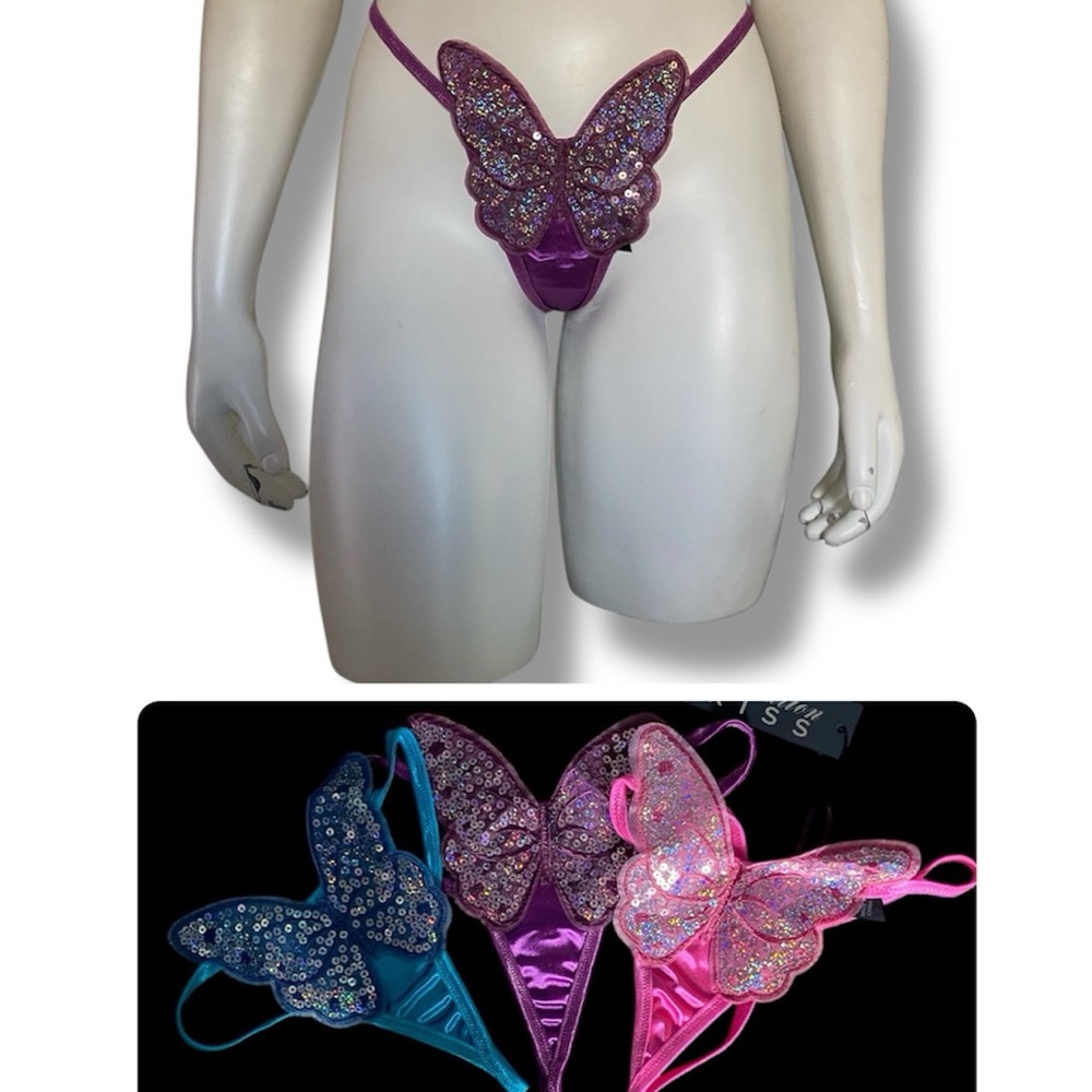 DollsKill | NWT’s Y2K Butterfly Sequin Embellished pack of 3 thongs
